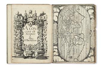 BROUGHTON, HUGH. A Concent of Scripture.  1590.  Lacks map and dedication leaf.